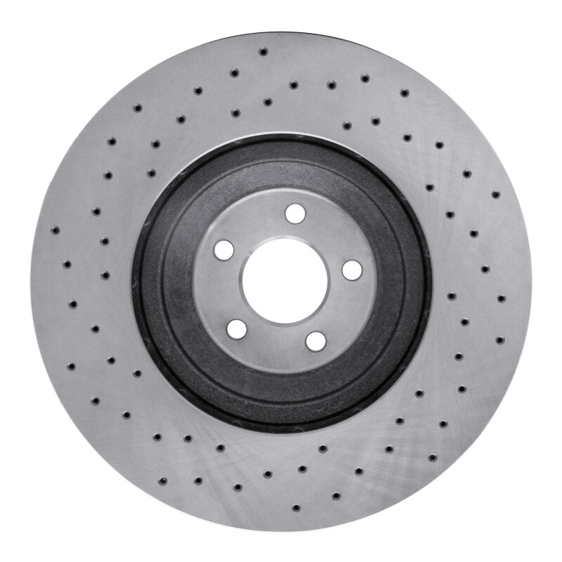 Ford Mustang Brake Rotor (1) - Left Front - R1 Concepts - Drilled - `16-`18